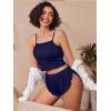 image:imageAvidlove Women Cami Ribbed Pajama Set Sexy Side Slit Sleepwear Soft Lingerie 2 Piece PJ SetNavy Blue