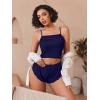 image:imageAvidlove Women Cami Ribbed Pajama Set Sexy Side Slit Sleepwear Soft Lingerie 2 Piece PJ SetNavy Blue