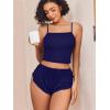 image:imageAvidlove Women Cami Ribbed Pajama Set Sexy Side Slit Sleepwear Soft Lingerie 2 Piece PJ SetNavy Blue