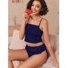 image:imageAvidlove Women Cami Ribbed Pajama Set Sexy Side Slit Sleepwear Soft Lingerie 2 Piece PJ SetNavy Blue