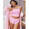 image:imageAvidlove Women Cami Ribbed Pajama Set Sexy Side Slit Sleepwear Soft Lingerie 2 Piece PJ SetPink