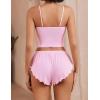 image:imageAvidlove Women Cami Ribbed Pajama Set Sexy Side Slit Sleepwear Soft Lingerie 2 Piece PJ SetPink