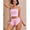image:imageAvidlove Women Cami Ribbed Pajama Set Sexy Side Slit Sleepwear Soft Lingerie 2 Piece PJ SetPink