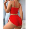 image:imageAvidlove Women Cami Ribbed Pajama Set Sexy Side Slit Sleepwear Soft Lingerie 2 Piece PJ SetRed