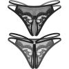 image:imageAvidlove Women Lace Panties Floral Lace Briefs Mesh Hollow Out GString Thongs Tback Underwear 14 PackBlack