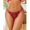 image:imageAvidlove Women Lace Panties Floral Lace Briefs Mesh Hollow Out GString Thongs Tback Underwear 14 PackWine RedPink