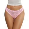 image:imageAvidlove Women Lace Panties Hollow Out Rear Bowknot Underwear Ruffle Cheeky Briefs 13 PackPink