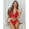 image:imageAvidlove Women Lace Panties Hollow Out Rear Bowknot Underwear Ruffle Cheeky Briefs 13 PackRed