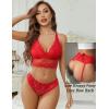 image:imageAvidlove Women Lace Panties Hollow Out Rear Bowknot Underwear Ruffle Cheeky Briefs 13 PackRed