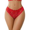 image:imageAvidlove Women Lace Panties Hollow Out Rear Bowknot Underwear Ruffle Cheeky Briefs 13 PackRed