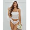 image:imageAvidlove Women Lace Panties Hollow Out Rear Bowknot Underwear Ruffle Cheeky Briefs 13 PackWhite