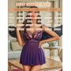 image:imageAvidlove Women Lingerie Lace Babydoll Sexy Chemise Nightwear Teddy V Neck Sleepwear Boudoir OutfitsPurple