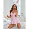 image:imageAvidlove Women Lingerie Lace Chemise V Neck Sexy Nightgown Modal Babydoll SleepwearPink