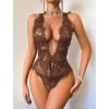 image:imageAvidlove Women One Piece Lingerie Lace Bodysuit Deep V Teddy Mini BabydollBrown
