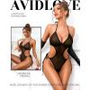 image:imageAvidlove Women Sexy Lingerie Lace Body Suit Deep V Teddy Mesh Bodysuit Cut Out One Piece Mini BabydollBlack