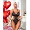 image:imageAvidlove Women Sexy Lingerie Lace Body Suit Deep V Teddy Mesh Bodysuit Cut Out One Piece Mini BabydollMulticolor