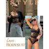 image:imageAvidlove Women Sexy Lingerie Sheer Lace Bodysuit V Neck Teddy Lingerie One Piece Mini BabydollBlack