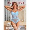 image:imageAvidlove Women Sexy Lingerie Sheer Lace Bodysuit V Neck Teddy Lingerie One Piece Mini BabydollLight Blue