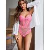 image:imageAvidlove Women Sexy Lingerie Sheer Lace Bodysuit V Neck Teddy Lingerie One Piece Mini BabydollPeach Pink