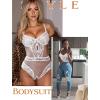 image:imageAvidlove Women Sexy Lingerie Sheer Lace Bodysuit V Neck Teddy Lingerie One Piece Mini BabydollWhite