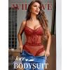 image:imageAvidlove Women Sexy Lingerie Sheer Lace Bodysuit V Neck Teddy Lingerie One Piece Mini BabydollWine Red