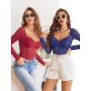 image:imageAvidlove Womens Bodysuits Long Sleeve Body Suits Womens Lace Going Out Tops One Piece Bodysuits for Women with Snap CrotchNavy Blue