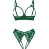 image:imageAvidlove Womens Exotic Lingerie Sets Naughty 2 Pieces Bra Panty Set Sexy Cutout Lace LingerieBright Green