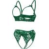 image:imageAvidlove Womens Exotic Lingerie Sets Naughty 2 Pieces Bra Panty Set Sexy Cutout Lace LingerieBright Green