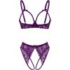 image:imageAvidlove Womens Exotic Lingerie Sets Naughty 2 Pieces Bra Panty Set Sexy Cutout Lace LingerieDeep Purple