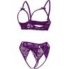 image:imageAvidlove Womens Exotic Lingerie Sets Naughty 2 Pieces Bra Panty Set Sexy Cutout Lace LingerieDeep Purple