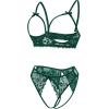 image:imageAvidlove Womens Exotic Lingerie Sets Naughty 2 Pieces Bra Panty Set Sexy Cutout Lace LingerieGreen
