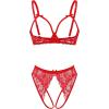 image:imageAvidlove Womens Exotic Lingerie Sets Naughty 2 Pieces Bra Panty Set Sexy Cutout Lace LingerieRed