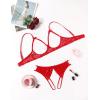 image:imageAvidlove Womens Exotic Lingerie Sets Naughty 2 Pieces Bra Panty Set Sexy Cutout Lace LingerieRed