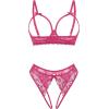 image:imageAvidlove Womens Exotic Lingerie Sets Naughty 2 Pieces Bra Panty Set Sexy Cutout Lace LingerieRose Red