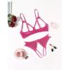 image:imageAvidlove Womens Exotic Lingerie Sets Naughty 2 Pieces Bra Panty Set Sexy Cutout Lace LingerieRose Red