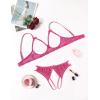 image:imageAvidlove Womens Exotic Lingerie Sets Naughty 2 Pieces Bra Panty Set Sexy Cutout Lace LingerieRose Red