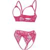 image:imageAvidlove Womens Exotic Lingerie Sets Naughty 2 Pieces Bra Panty Set Sexy Cutout Lace LingerieRose Red