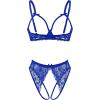 image:imageAvidlove Womens Exotic Lingerie Sets Naughty 2 Pieces Bra Panty Set Sexy Cutout Lace LingerieSky Blue