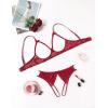 image:imageAvidlove Womens Exotic Lingerie Sets Naughty 2 Pieces Bra Panty Set Sexy Cutout Lace LingerieWine Red