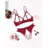 image:imageAvidlove Womens Exotic Lingerie Sets Naughty 2 Pieces Bra Panty Set Sexy Cutout Lace LingerieWine Red