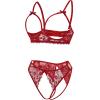 image:imageAvidlove Womens Exotic Lingerie Sets Naughty 2 Pieces Bra Panty Set Sexy Cutout Lace LingerieWine Red