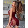 image:imageAvidlove Womens Lingerie Fishnet Dress Mesh Badydoll Fishnet Bodysuit See Through ChemiseDark Red