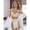 image:imageAvidlove Womens Lingerie Set 3 Piece Garter Lingerie Lace Bra and Skirt Set SXXLWhite