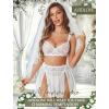 image:imageAvidlove Womens Lingerie Set 3 Piece Garter Lingerie Lace Bra and Skirt Set SXXLWhite
