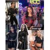 image:imageAvidlove Womens Mesh Tops Long Sleeve See Through Tee Shirt Crop Sheer Blouse Sexy Clubwear XS4XLAaablack