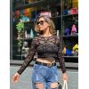 image:imageAvidlove Womens Mesh Tops Long Sleeve See Through Tee Shirt Crop Sheer Blouse Sexy Clubwear XS4XLAbpattern 7
