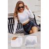 image:imageAvidlove Womens Mesh Tops Long Sleeve See Through Tee Shirt Crop Sheer Blouse Sexy Clubwear XS4XLAbwhite