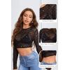 image:imageAvidlove Womens Mesh Tops Long Sleeve See Through Tee Shirt Crop Sheer Blouse Sexy Clubwear XS4XLAcpattern 8