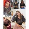 image:imageAvidlove Womens Mesh Tops Long Sleeve See Through Tee Shirt Crop Sheer Blouse Sexy Clubwear XS4XLAcpattern 8