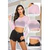 image:imageAvidlove Womens Mesh Tops Long Sleeve See Through Tee Shirt Crop Sheer Blouse Sexy Clubwear XS4XLAcpink